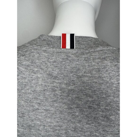 Excellent Thom Browne Grey Stripe 4 Bar Sweatshirt Crew Mens Size 2 S Cotton - Picture 4 of 12